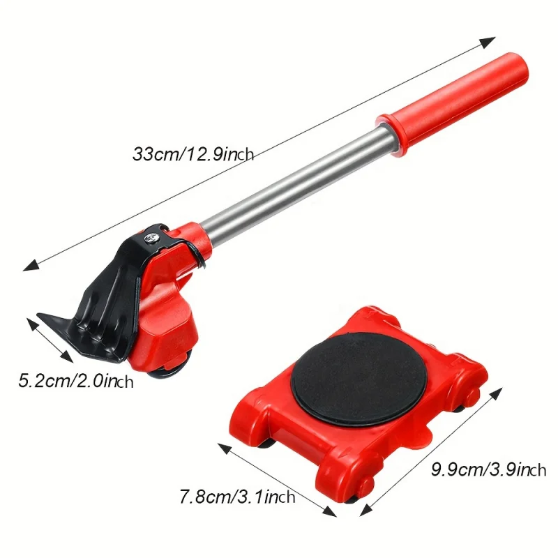 5pcs Furniture Lifter Set/360 Rotatable Pads/Easy Sofa & Furniture Moving Tools/Polished Metal Finish/Durable & Lightweight