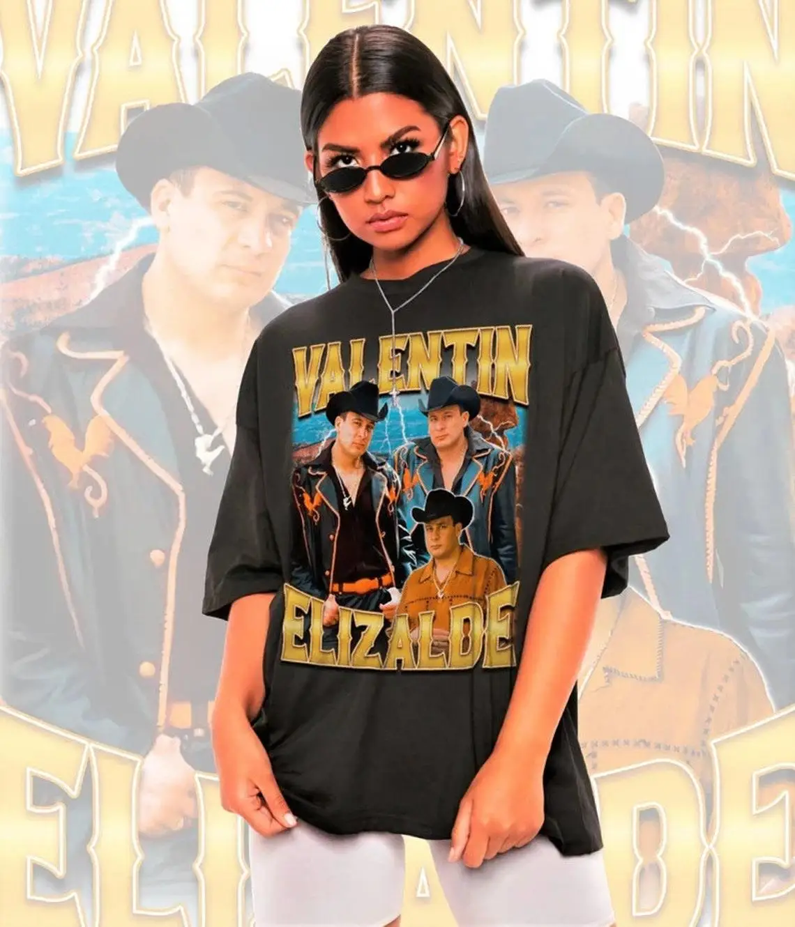 Retro Valentin Elizalde Shirt -Valentin Elizalde TshirtValentin Elizalde T shirtValentin Elizalde T-shirtEl Gallo de Oro ShirtCo