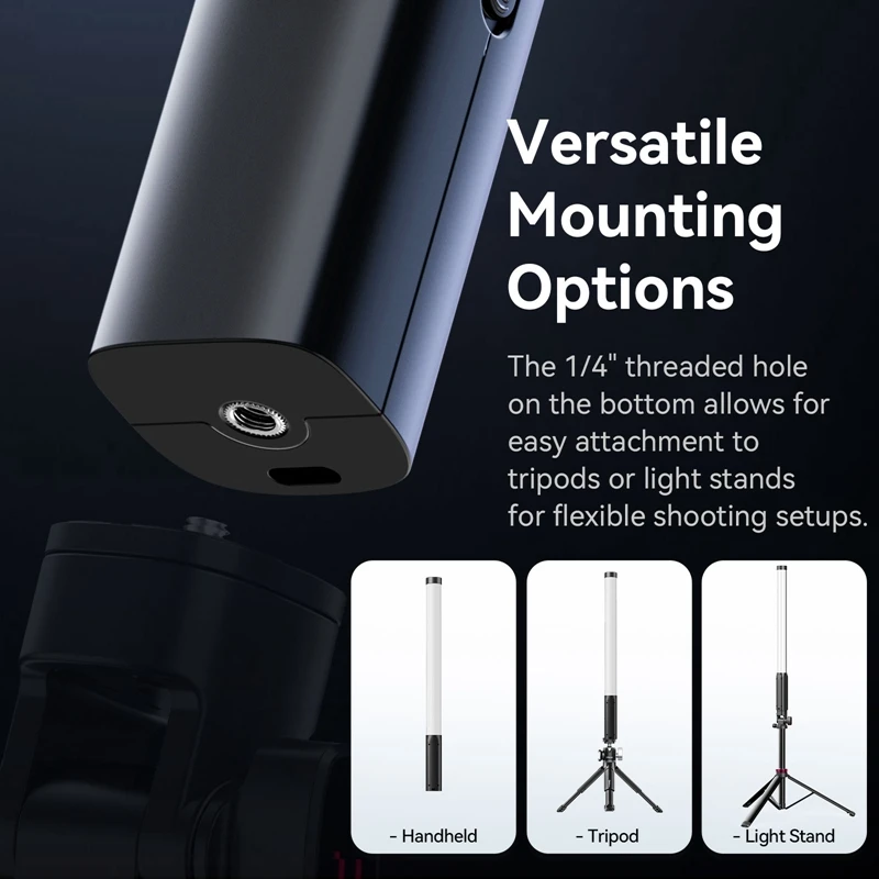 ULANZI VL119 Hand-Lichtstab 360° °   RGB-LED-Videoleuchte für Fotografie, 3300 mAh, wiederaufladbare Röhrenleuchte für Videoaufnahmen