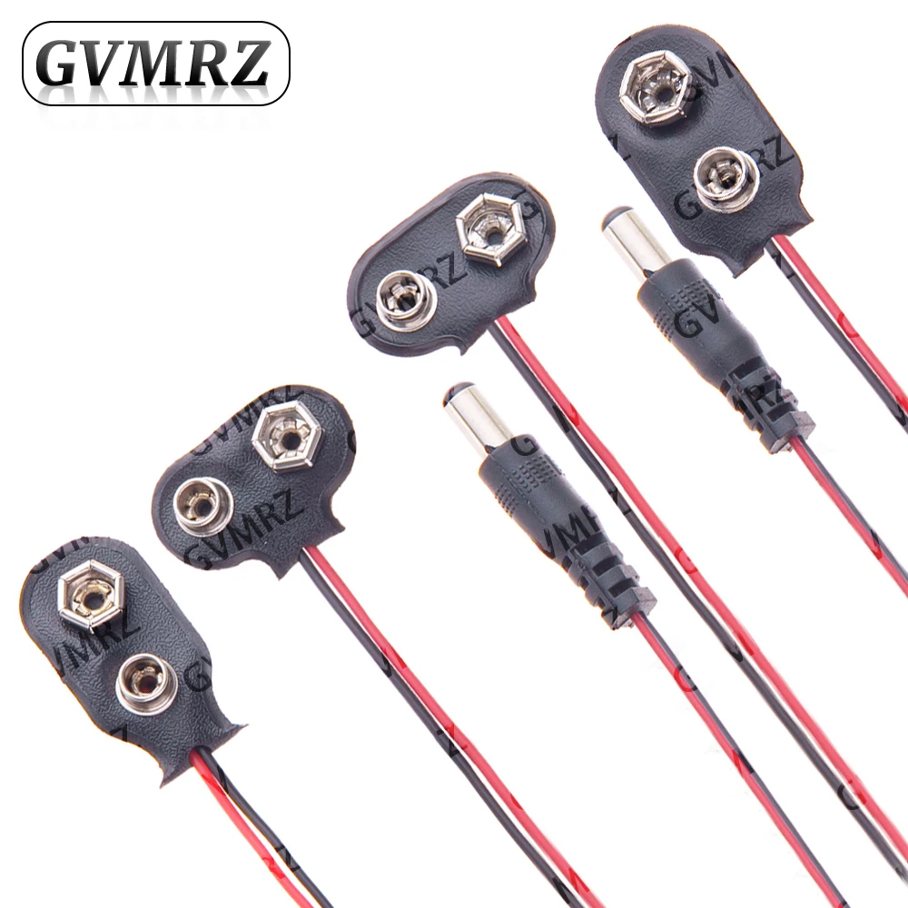 9V Batterieanschluss-Clip, Netzteil, T-Typ, I-Typ, Dual-Kabelhalter, 9-Volt-Kabel, 15cm Anschlusskabel, Buchsenstecker, Schnallenverbindung
