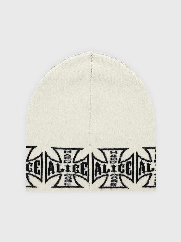 Chapéu de feijão elástico com elementos da moda, chapéu de malha com padrão gótico, hip hop, casual, ao ar livre, masculino e feminino, mesmo chapéu adulto quente