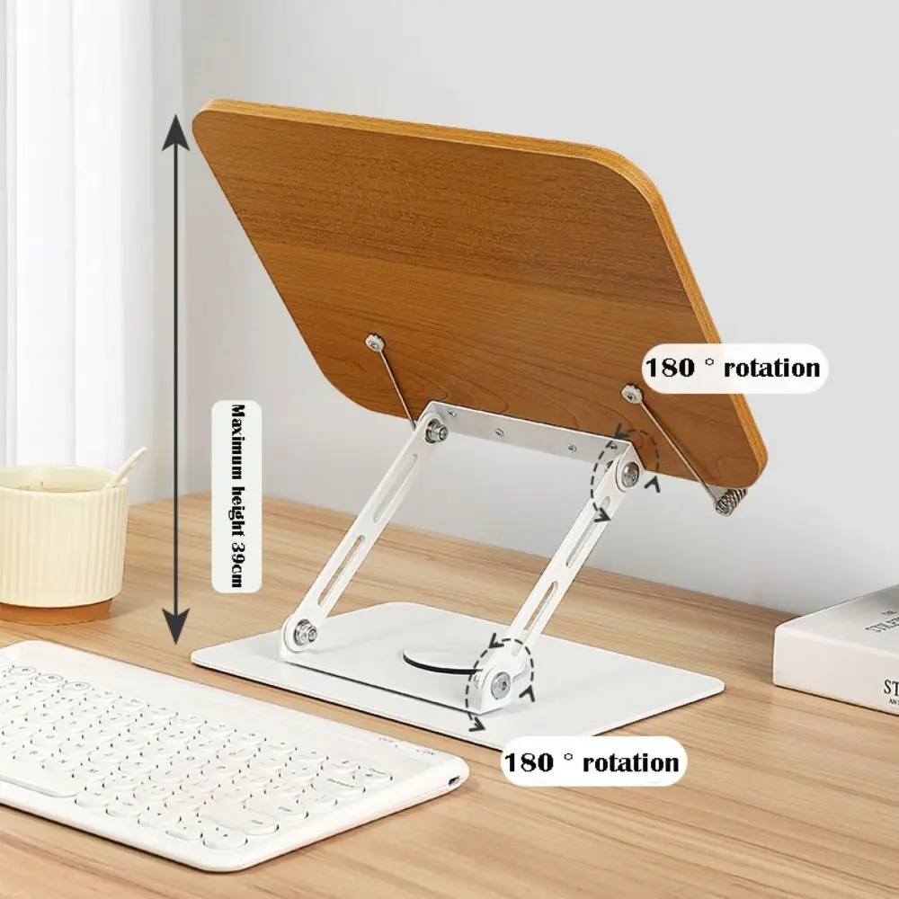 High Quality Adjustable Desktop Book Stand Elastic Page Clips with 360° Rotating Base Reading Book Holder Foldable Reading Rack