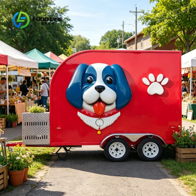 Customized Street Mobile Pet Salon Cart Portable Dog Shower Station Multifunctional Pet Grooming Trailer for Commercial Service