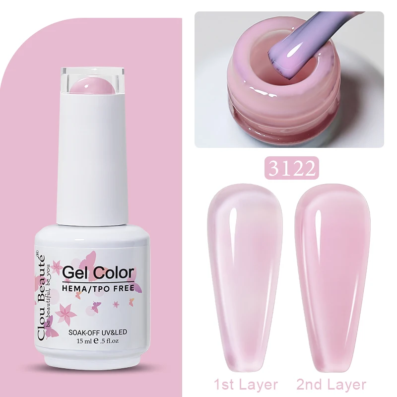 Clou Beaute Jelly Kleur UV Gel Manicure Zomer Roze Naakt Gel Nagel Regenboog Nagelbenodigdheden Voor Professionals Semi-permanente Vernis