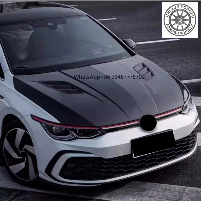 Carbon Fiber Engine Cover For Volkswagen Golf 8 GTI R-Line MK8, Modified Bonnet Hood Scoop Body Kit