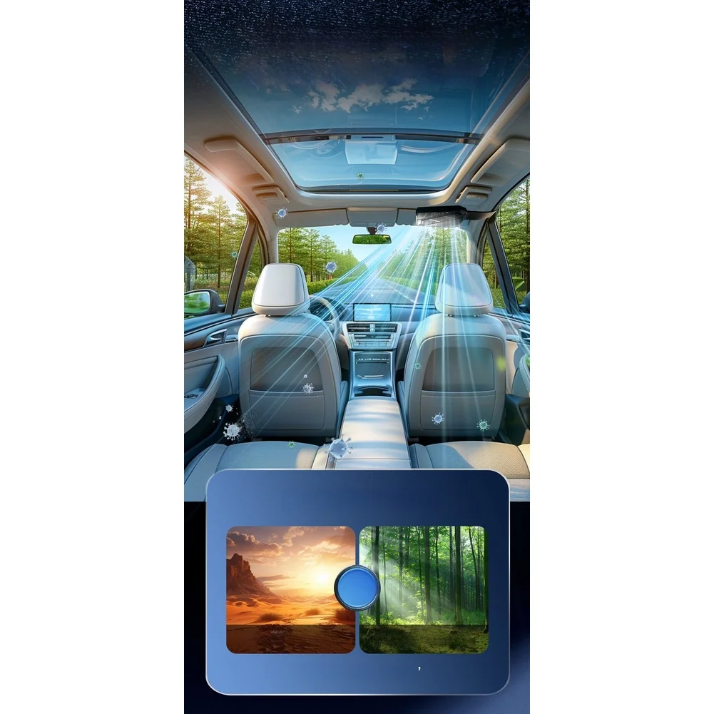 Rechargeable Car Cooling Fan with 4000RPM High Speed Rotation Dual Power Options for Flexible In Car Ventilation Needs
