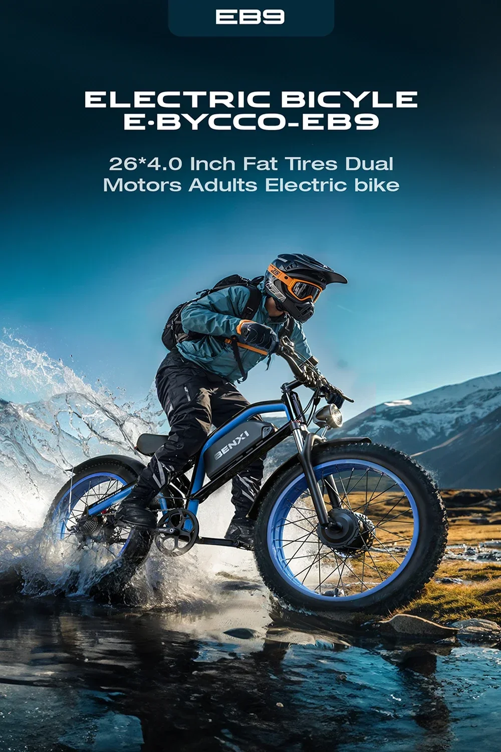 Full Suspension Off-road Mountain E- Bicycle 2000W Dual motor 52V 23Ah Battery Electric Bicycle Electric Bicycle Speed 55KM/H