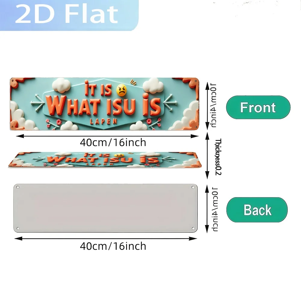 2D Flat,Traditional Irish Floral Design with Shamrock & The Words IT IS WHAT ISU IS with a Sad Face, Frameless Artificial Decor
