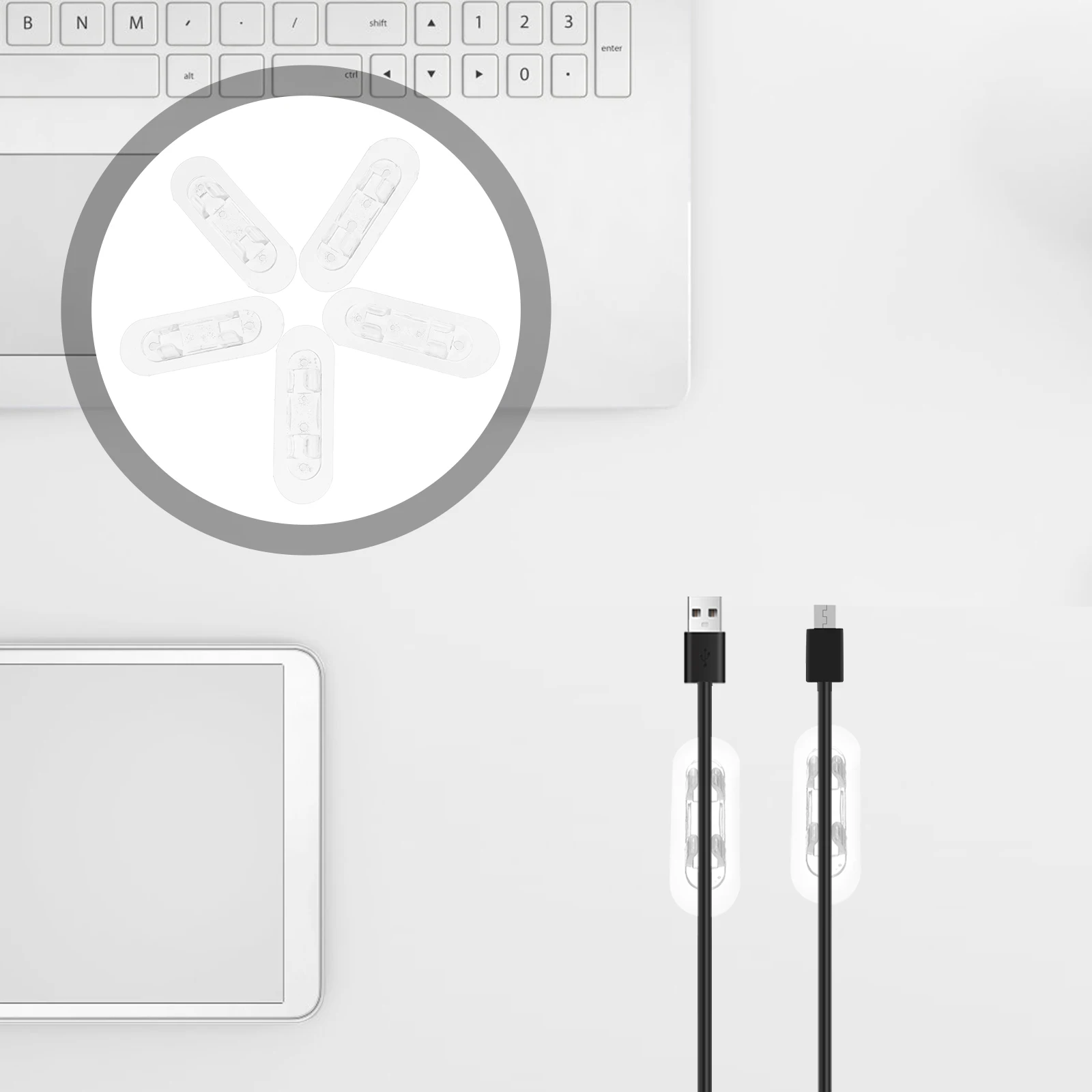 

10pcs Cable Organizer For Desk Wire Management Adhesive Cord Wraps Acrylic Wire Holder Cord Organizers For Kitchen Appliances