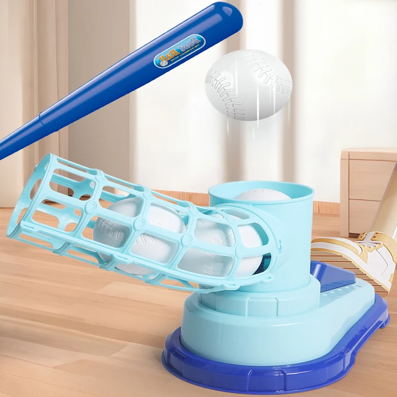 

Children's Baseball T-Ball Set with Ball and Pitching Machine for Boys and Girls Outdoor Sports Toy Game