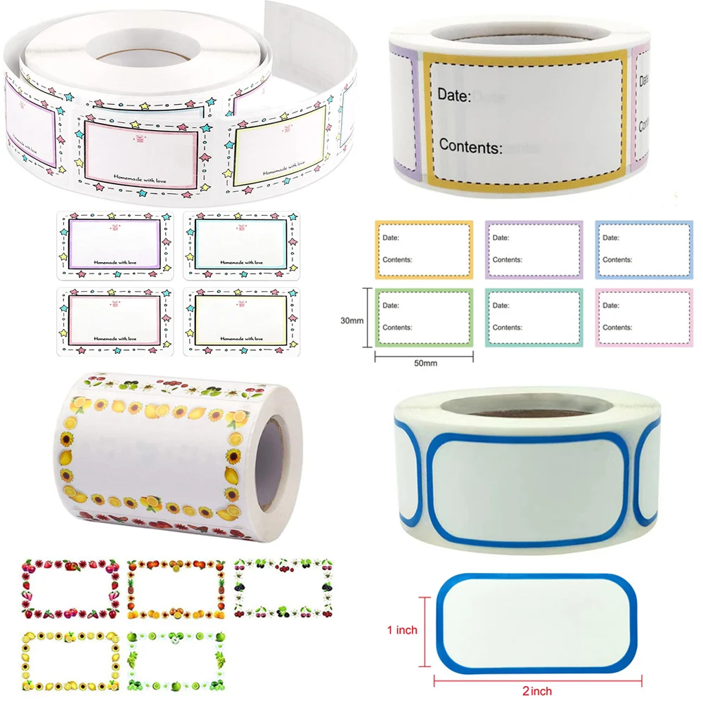 300 قطعة/لفة فارغة تاريخ للكتابة التسمية ملصقا المطبخ الثلاجة الغذاء تخزين تصنيف تسميات ل حاوية حقيبة جرة علامة