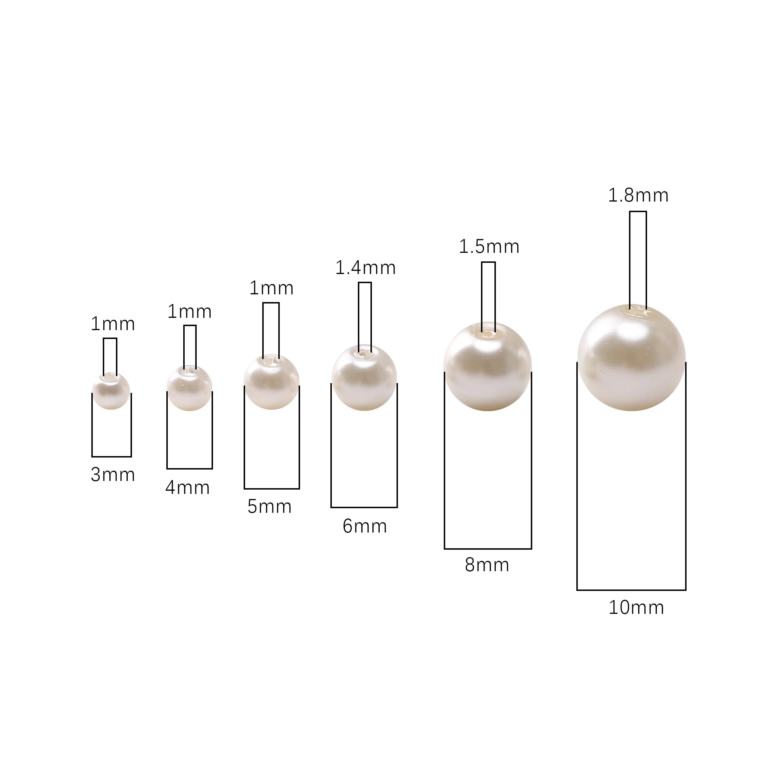 20-50Pcs 3/4/5/6/8/10mm 아이보리/화이트 유리 진주 비즈 스페이서 라운드 비즈 쥬얼리 만들기 DIY 수제 팔찌 목걸이