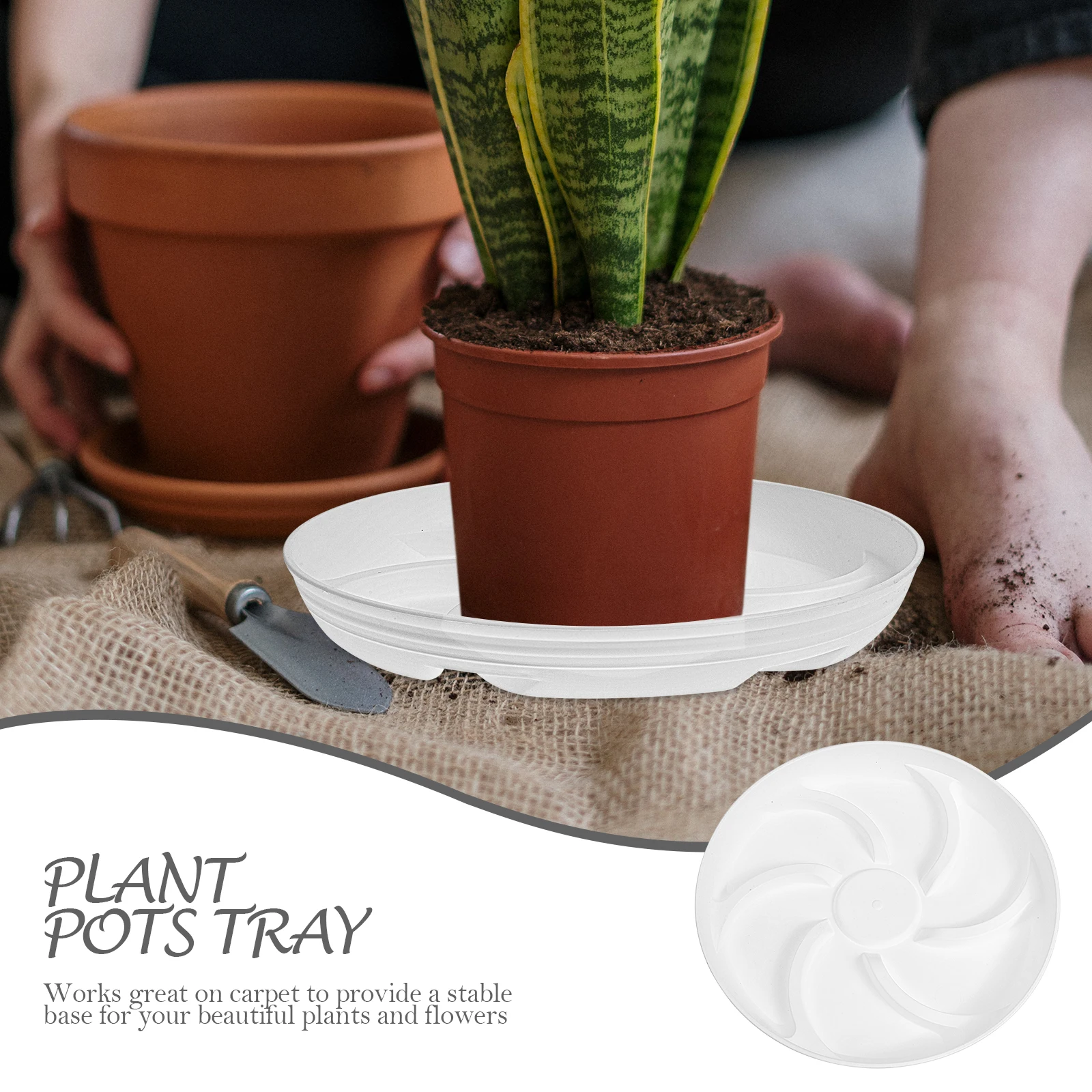 

Leak-proof Pallet Resin Flowerpot Tray Round Base Trays Saucers Succulent Plant for Pots