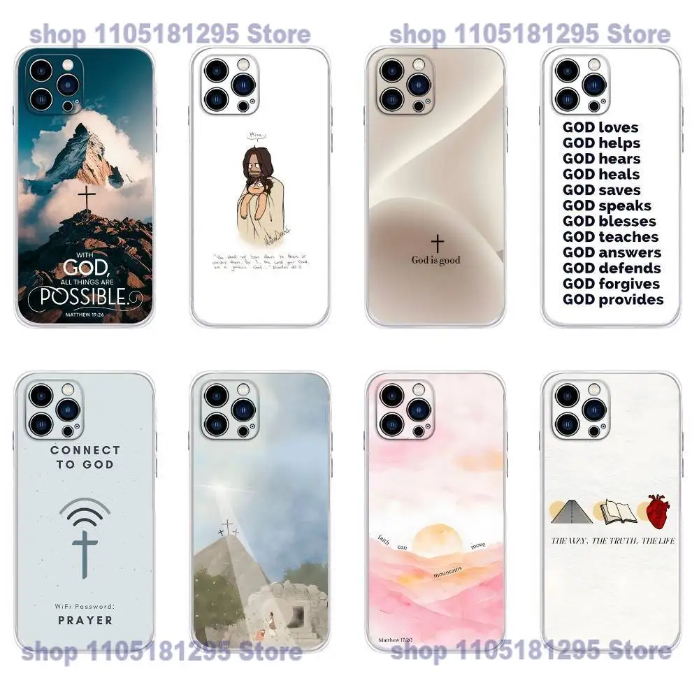 

Jesus Bible Verse Phone Case for iPhone 16,15,14,13,12,11 Pro Max IPhone,17,Air,16E Anti-Fingerprint Anti-Shock Rear Cover