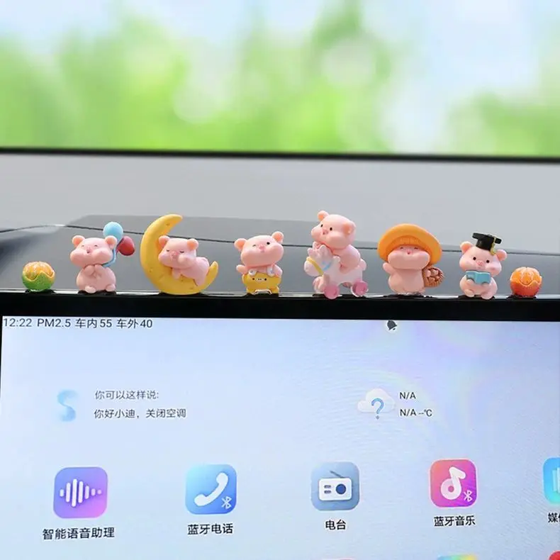 

Car ornaments cute mini pig doll car creative cartoon decorative interior supplies