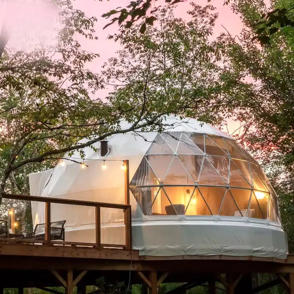 

Luxury Waterproof PVC Glamping Dome Tent, Starry Sky Spherical Outdoor Hotel House for Resort Villa Commercial Rental