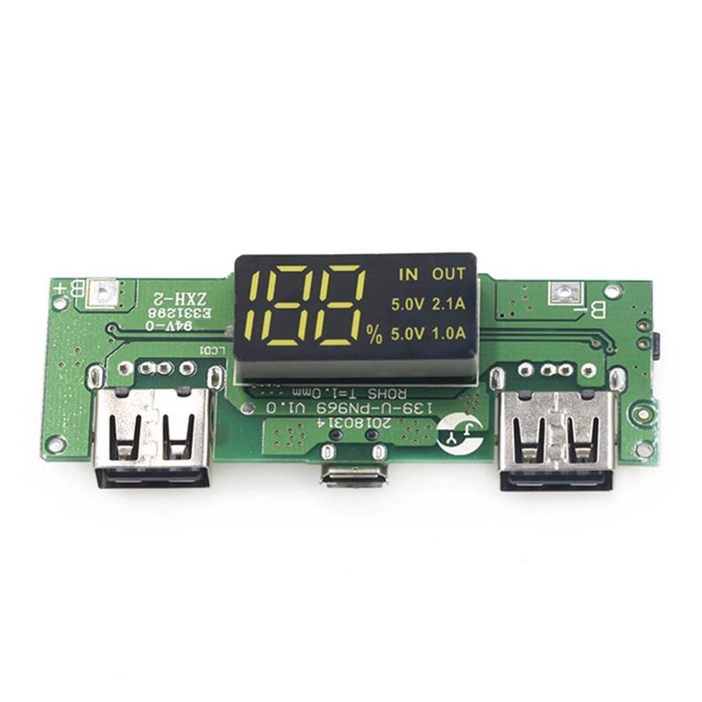 

Screen Charging Module Dual USB Micro/Type-C USB Lithium Battery Charger 18650 Charging Battery Charger Board USB Charging
