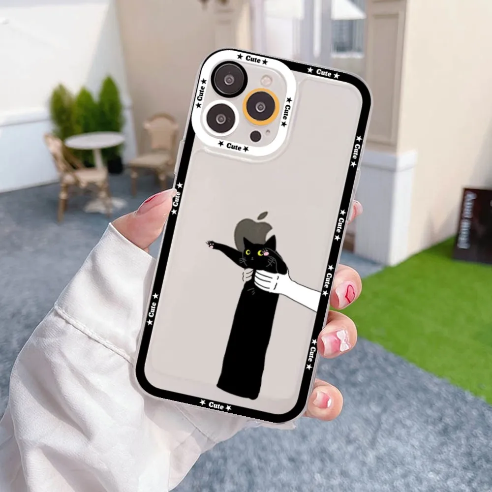 Black Cat Cartoon Cute Phone Case For Samsung A 10 20 30 70 13 21 32 72 22 51 52 53 71 73 32 4g 32 5g Fundas