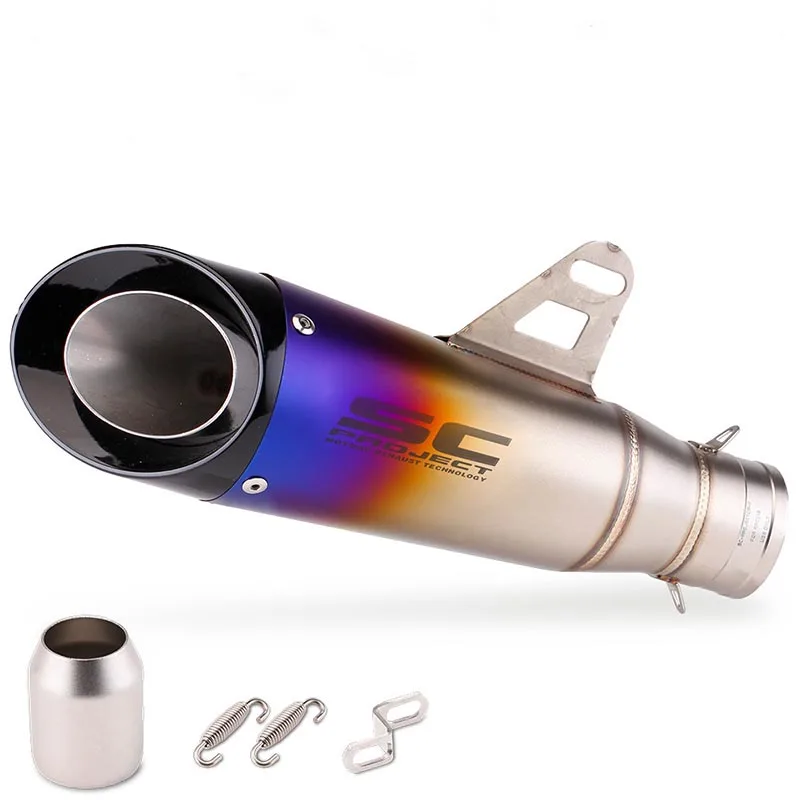 دراجة نارية العادم SC الخمار الأنابيب كاتم الصوت Z250 Z300 Z400 ZX10 MT0709 R25 R3 R6 لكاواساكي نينجا هوندا ياماها/2 طبقة 51 مللي متر #3