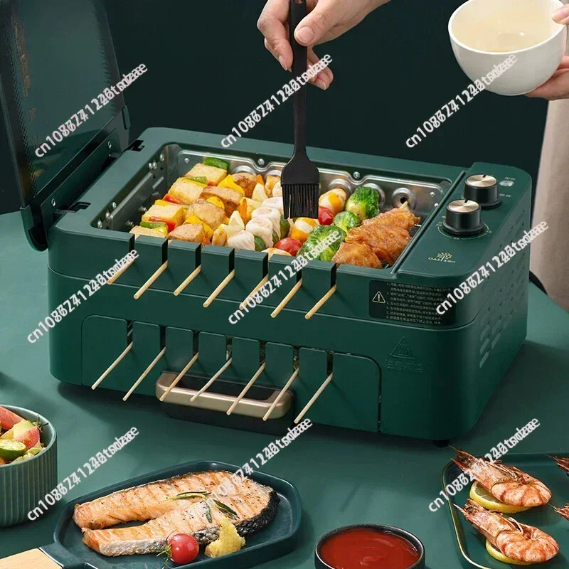 Automatic Rotation of Skewer Machine Multifunctional Indoor Smokeless Electric Grill Household Multifunctional Barbecue Pot 220V