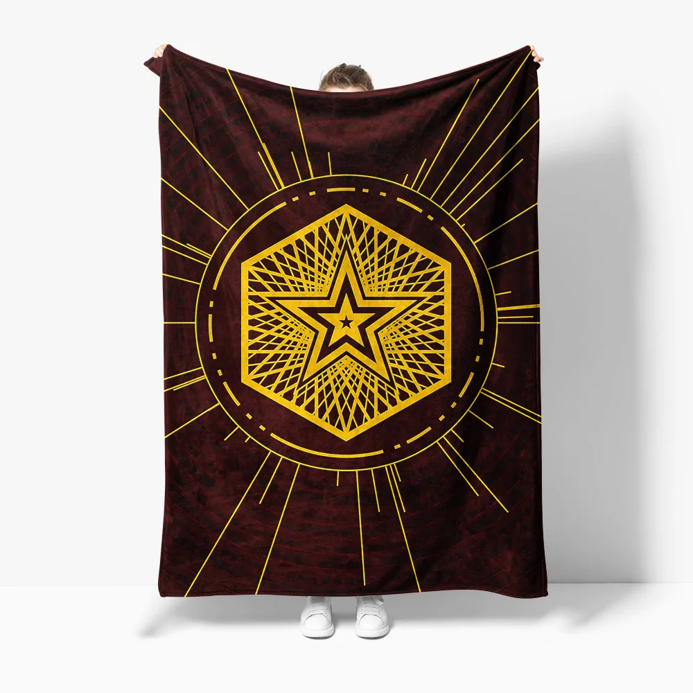 

Geometric Star Galaxy Print Fleece Blanket Space Star Throw Blanket Decorative Sofa Bed Throw Cushion Cover