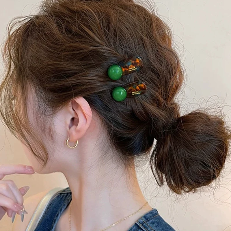 

2Pcs/set Mini Hair Clips for Women Sweet 3.5Cm Bangs Edge Clip Cute Acetate Duckbill Girl New Arrivals Headwear Hair 핀 horquilla