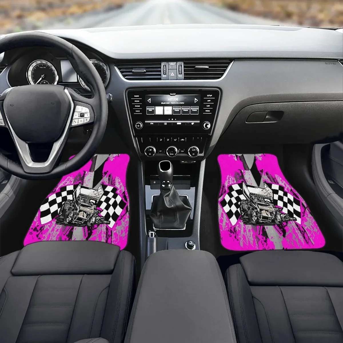 Universal Vulcanized Rubber Cool Purple Anime Design Four Seasons Anti-dirty Anti-slip Protective Interior Car Foot Mat Carpet P