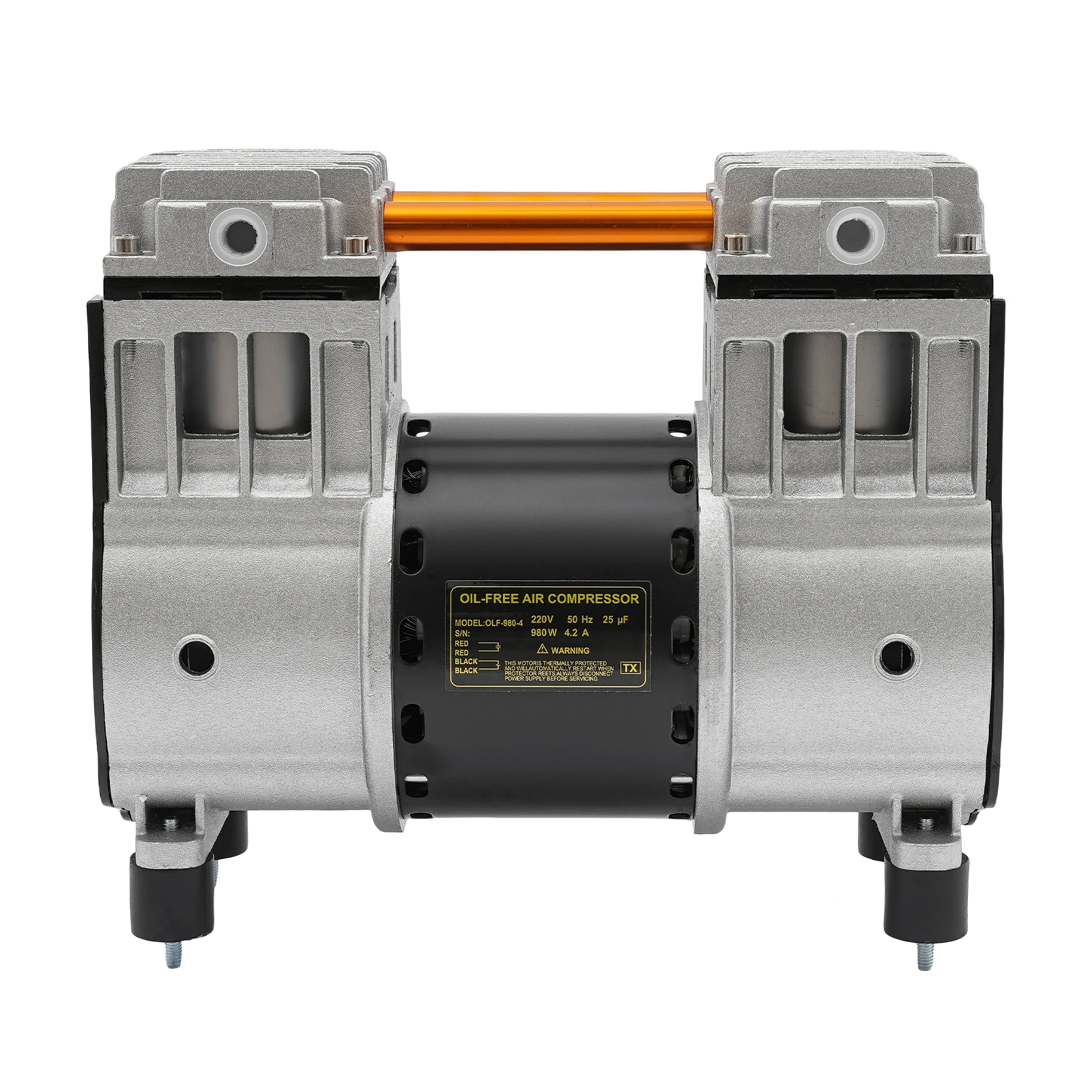 980W/1500W Luftkompressor-Pumpenkopf 1380R Geräuscharme Ölfreie Motorpumpe mit Kondensator und 0,7Mpa Druck für Fabriken und Haushalte – Detail 3