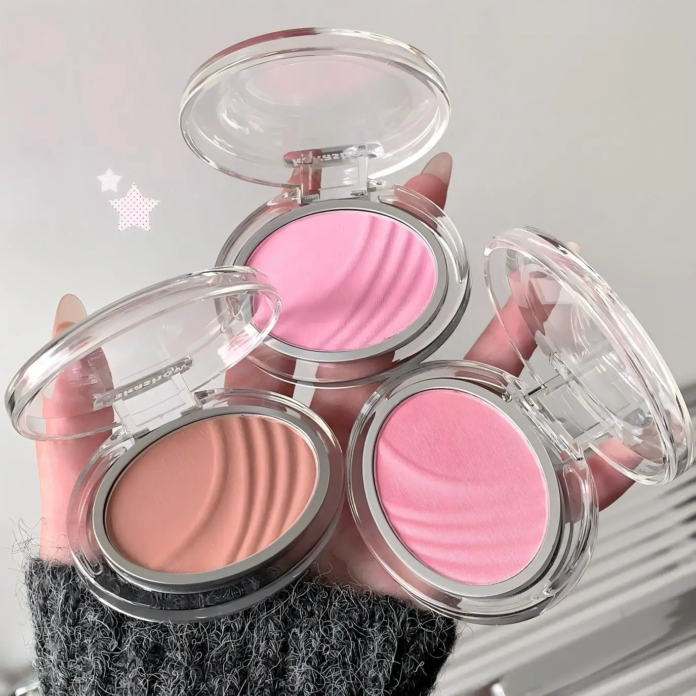Kakashow blush powder (with fine flash, not easy to get dizzy, natural powder blusher with makeup, suitable for daily makeup)