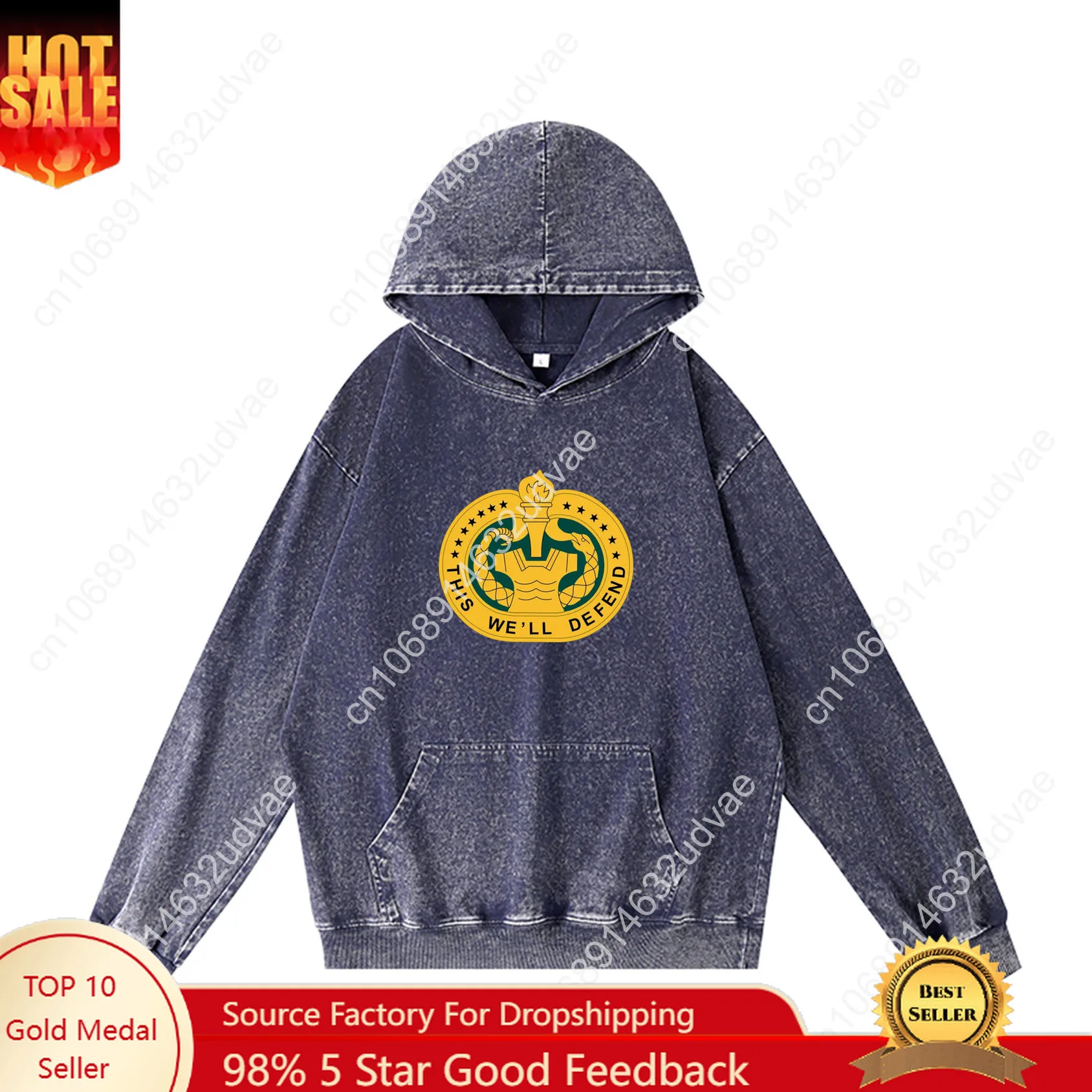 Drill Sergeant Identification Badge Hoodies Retro Kapuzenpullover Mann Frau Teenager Vintage Pullover Schweiß Maßgeschneiderte Tops