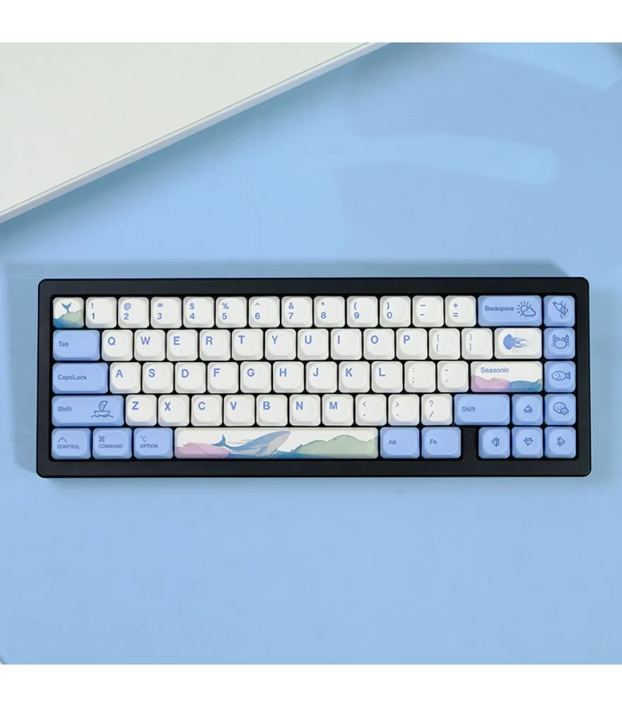 Blue MOA\ KOA sublimation PBT material 135 keys small full set of universal mechanical keyboard keycaps