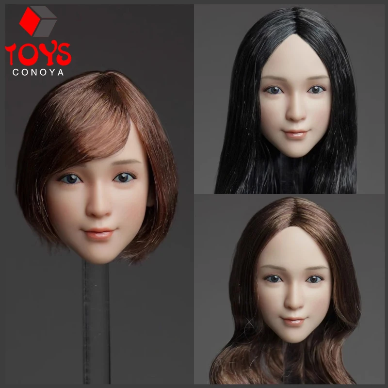 QI AN TOYS DR-007 1/6 Scale Asian Girl Head Sculpt Fit 12-inch PH TBL Female Action Figure Body Dolls Model