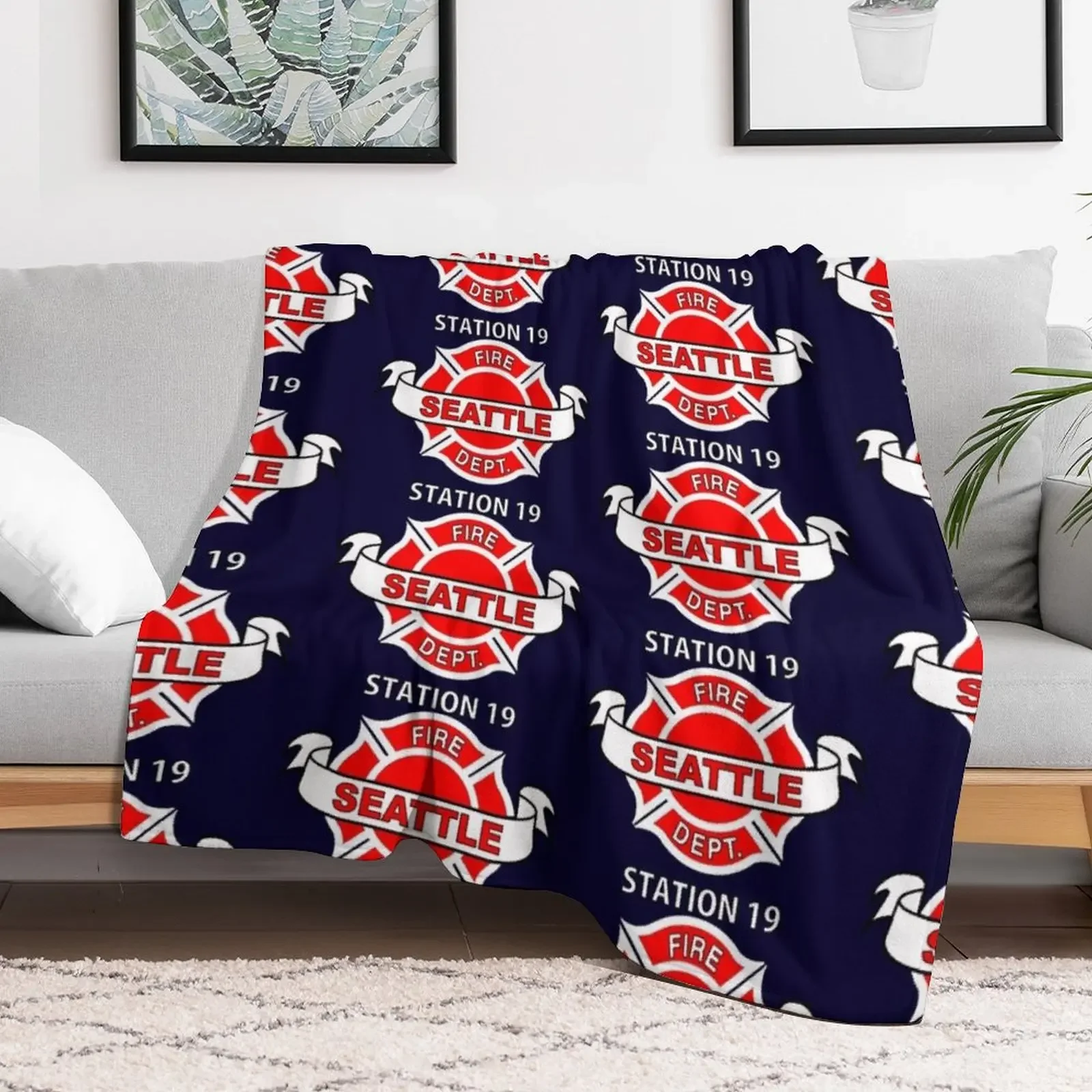 Station 19 Work Shirt Logo Throw Blanket Furry Sofa Throw Thin Plaid on the sofa Blankets