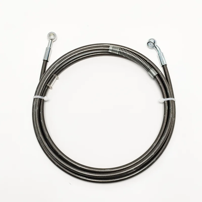 Argent 30 cm-240 cm tuyau d'huile de frein de Moto ligne de frein universelle Moto acier inoxydable tressé Pipeline Latiguillo Fren Moto