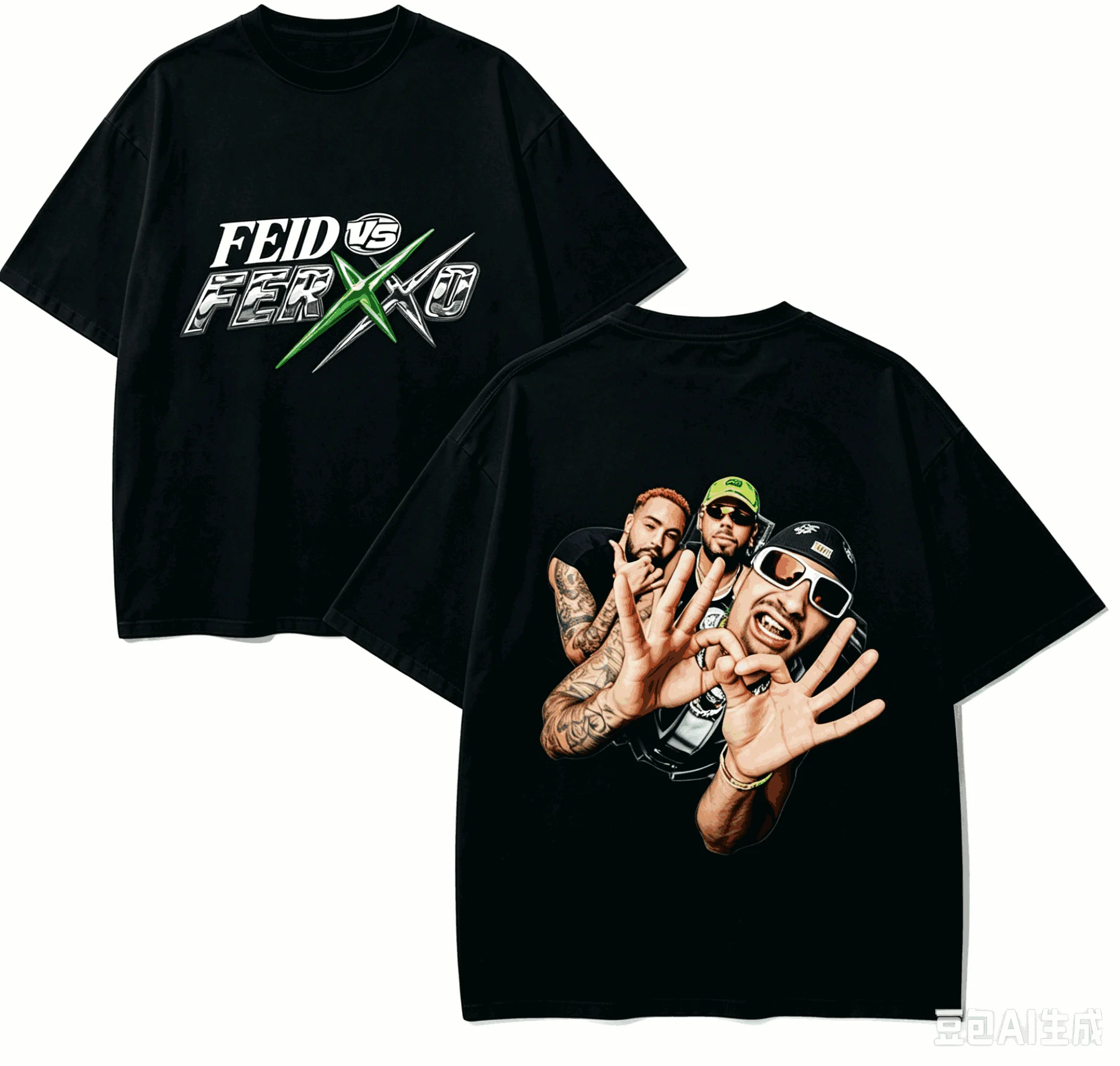 T-shirt Feid vs Ferxxo Falco pour fans, unisexe, manches courtes, style Harajuku, streetwear de haute qualité, doux, pour couples