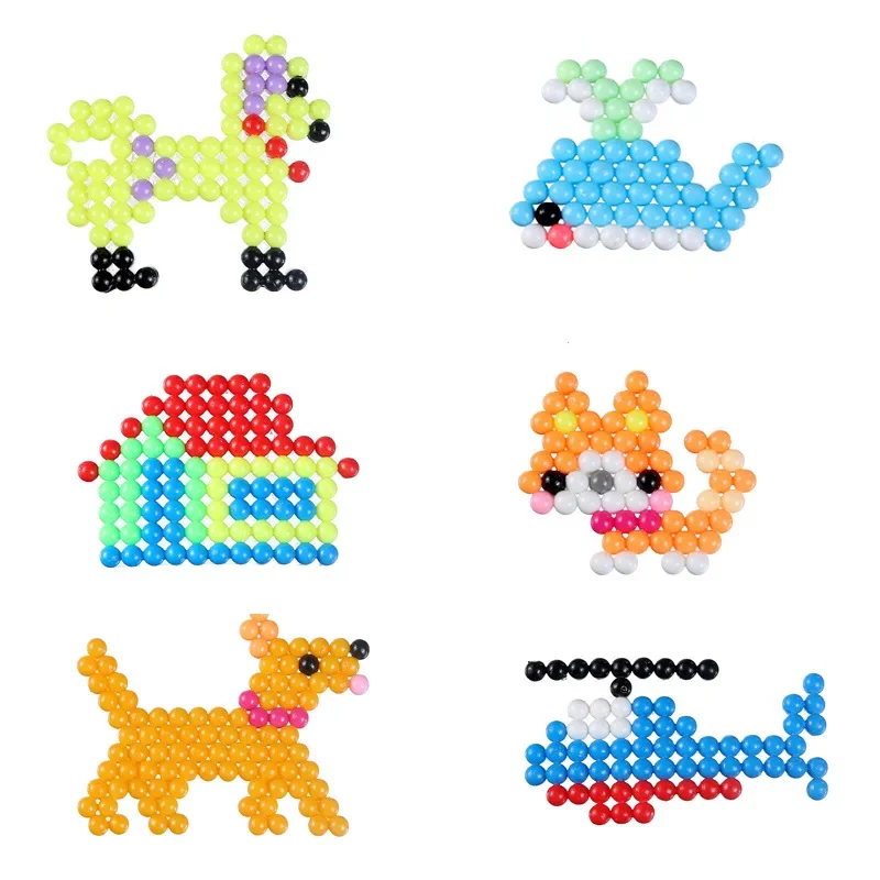 300PCS/Set Jewel Beads 3D Puzzle Toys for Children 6 Colors Refill Pack Water Sticky Beads Jigsaw Puzzle Brinquedo Juguetes