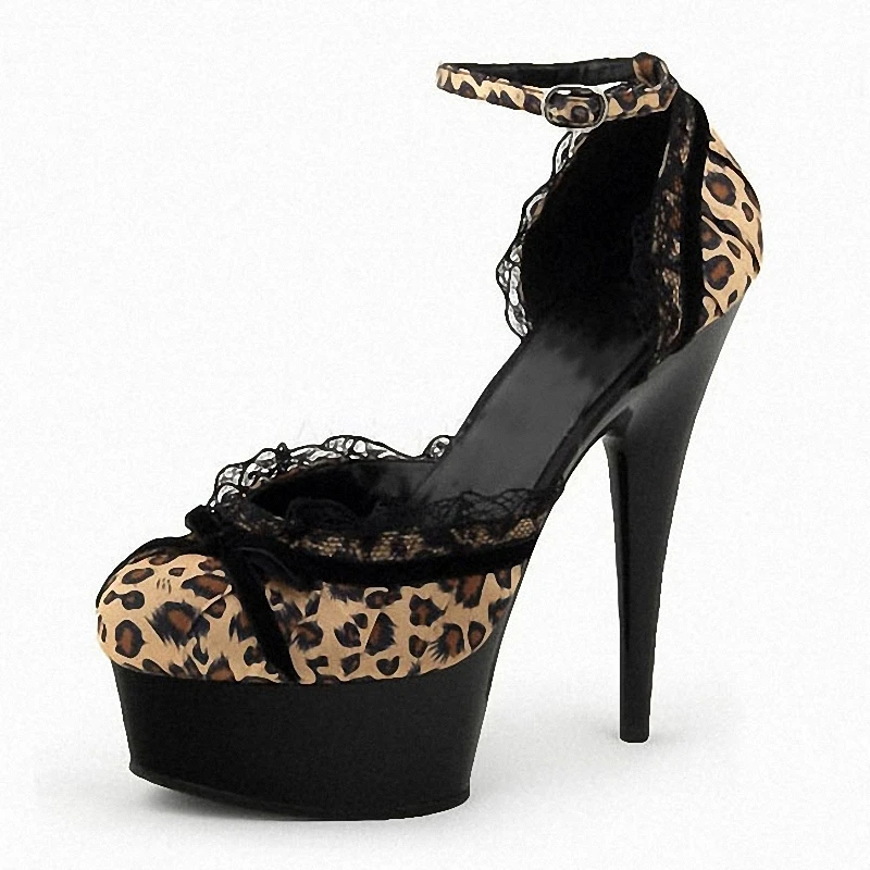 15cm Exotic Dancer Sexy Lace Platform Sandals High Heels for Catwalk Stage Show Big Size Full Dress Model Exotic Queen