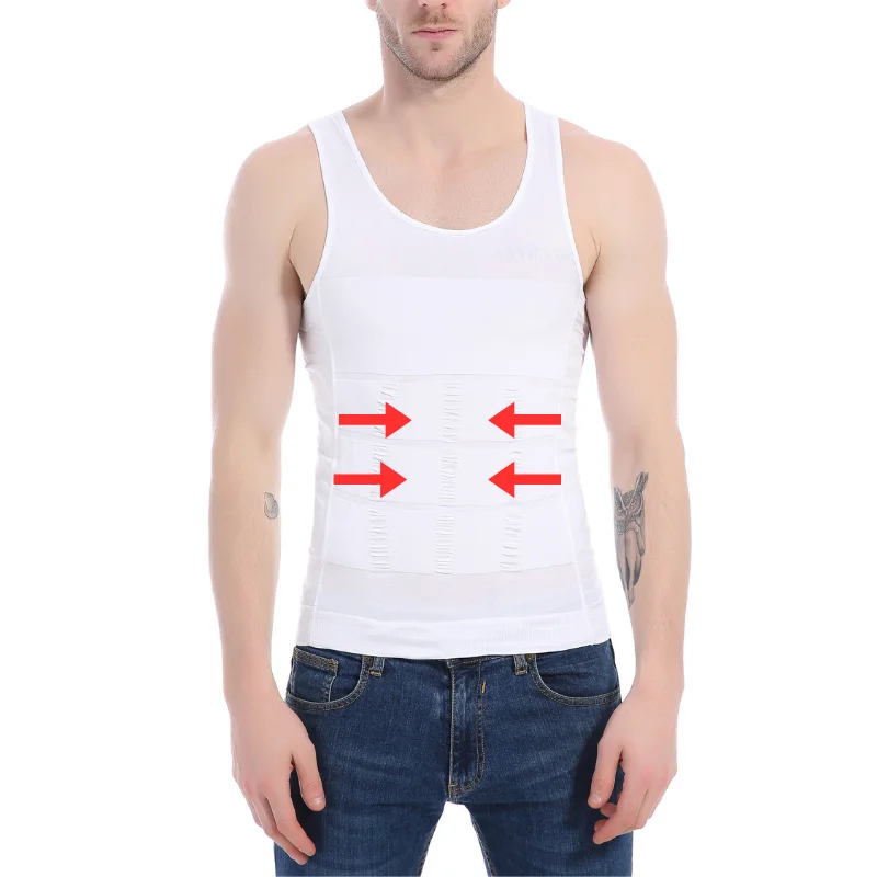 

Мужская облегающая майка с U-образным вырезом, корректирующая фигуру, дышащая, удобная, повседневная, без рукавов, для ношения под одеждой