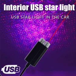 Car Roof Star Light Interior USB LED Starry Lights Atmosphere Galaxy Projector Decoration Auto Roof Room Ceiling Lamp Decor