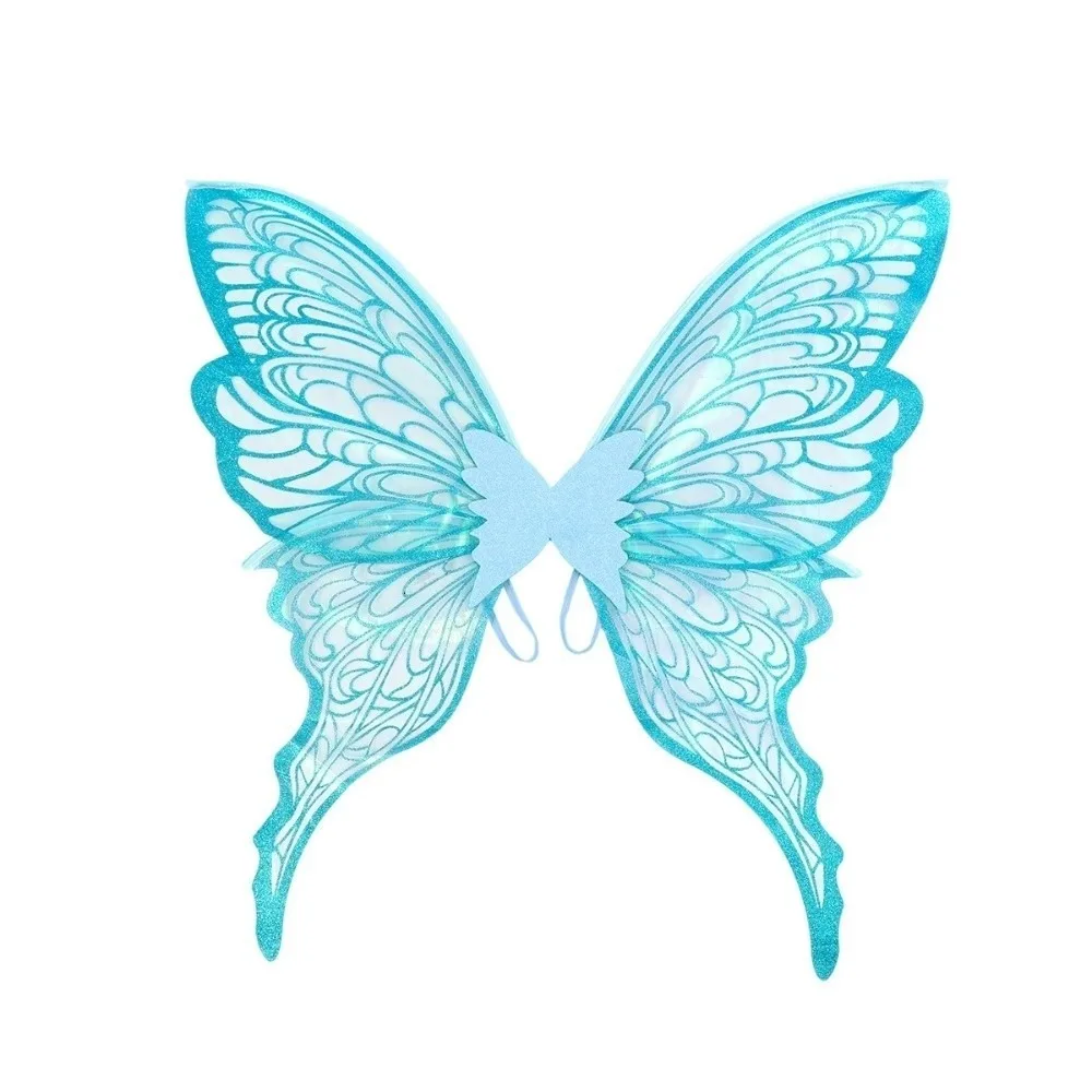 Chic Plastic Material Fairy Wings Sparkling Realistic Butterfly Wings Multicolor Glitter Elf Wings Birthday