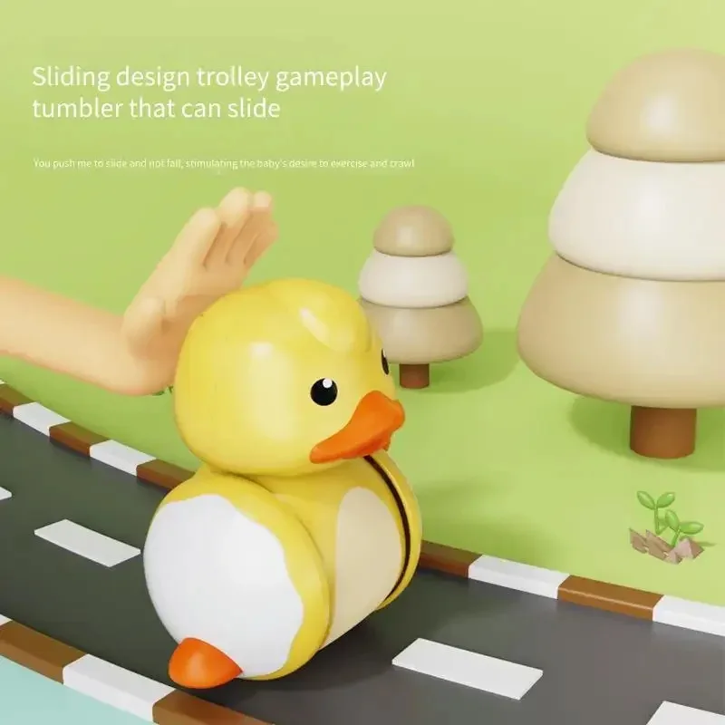 Children'S Cartoon Cute Little Yellow Duck Toppling Toy, Baby Puzzle Exercise, Balance Guidance, Baby Crawling Toy