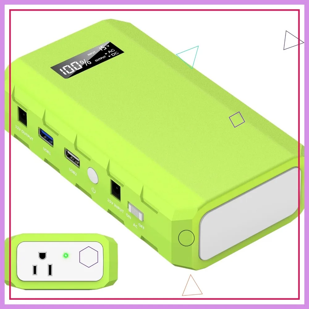 

Портативная электростанция 24000 мАч с розеткой переменного тока, резервная батарея 65 Вт/110 В для наружного кемпинга, домашнего офиса