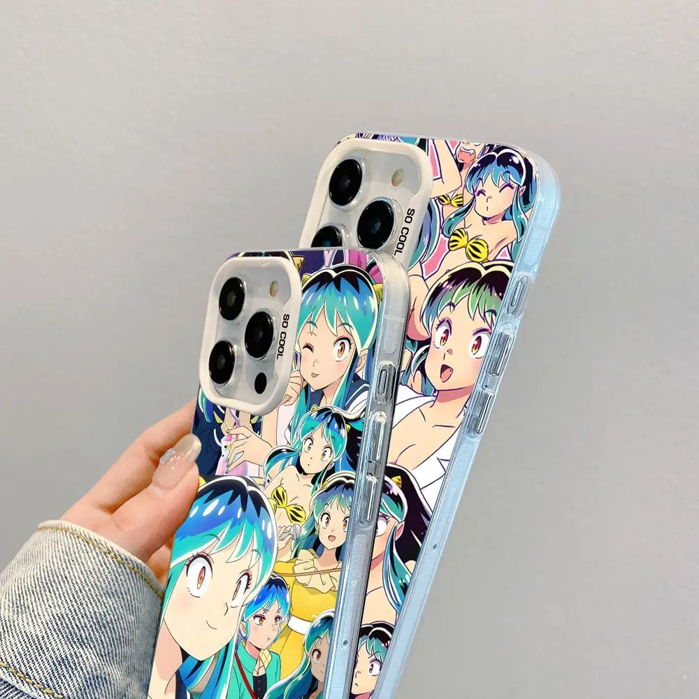 Urusei Yatsura Lum قضية الهاتف المحمول آيفون 17 16 15 14 13 12 11 X XR XS 8 7 Pro Max Plus غطاء أبيض شفاف