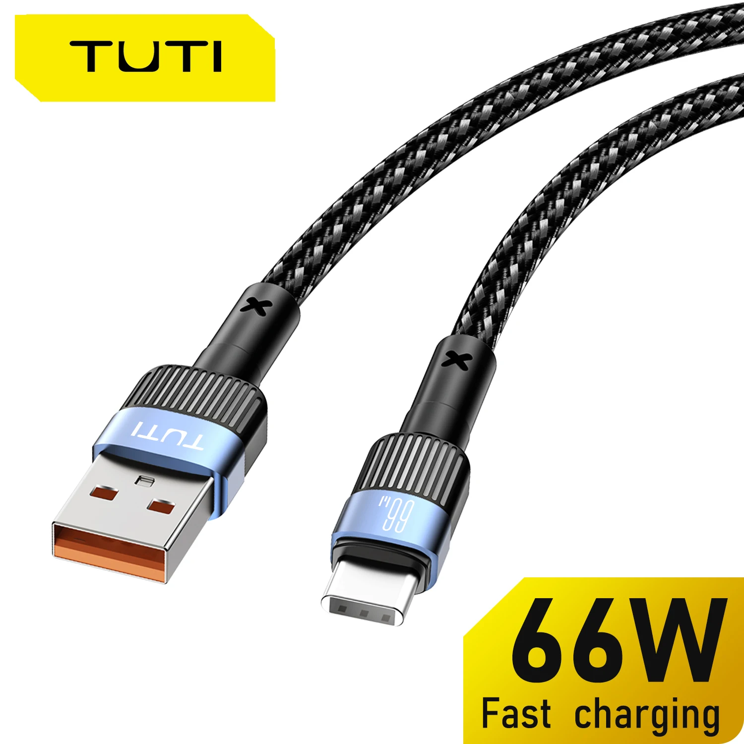 TUTI 6A USB to USB C  Fast Charging Braided Cable for iPhone16 15 Pro  Pro Max  Plus Samsung Galaxy S23 S22 S21  USB C Devices