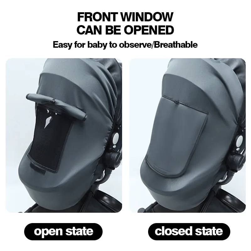 

High Landscape Bidirectional Baby Stroller Sunshade Shading Breathable UV Resistant Sunshade Cover Dust Canopy