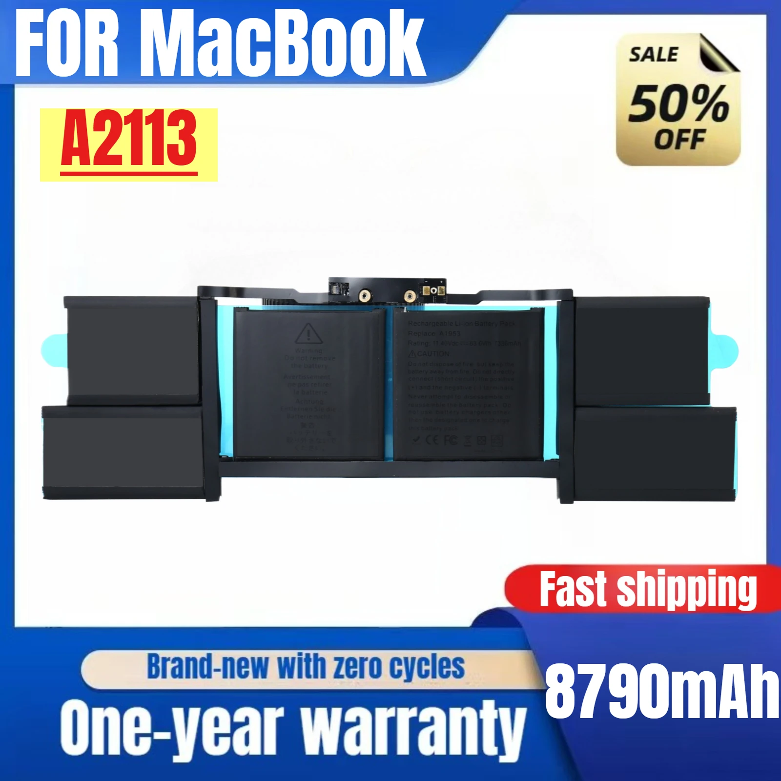 

Новый компьютерный аккумулятор A2113 для MacBook Pro15 "A2141 2019 л, аккумулятор большой емкости, высококачественный сменный аккумулятор