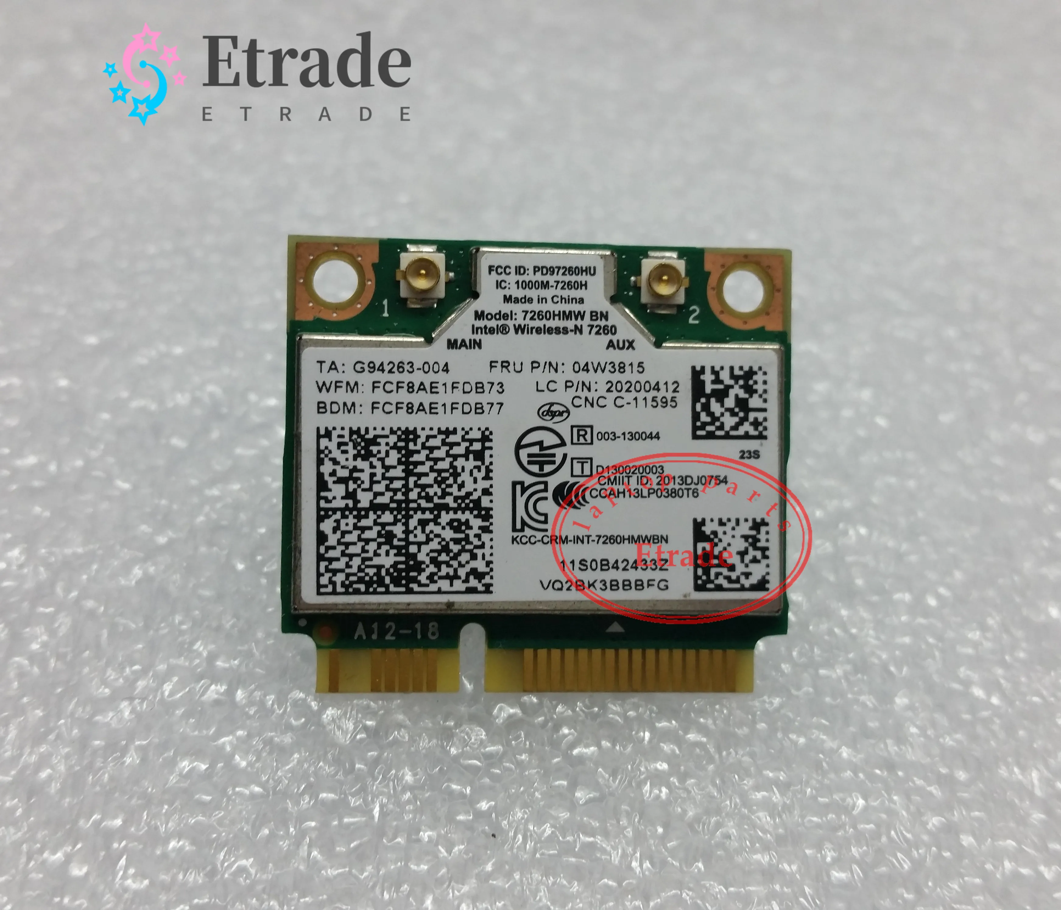 

Wireless 7260HMW Bluetooth 4.0 BN WiFi NGFF Wlan Card 300M 04X6011 04W3815 For Lenovo Y410 Y510 U330 U430 E440 E540 S440 S540