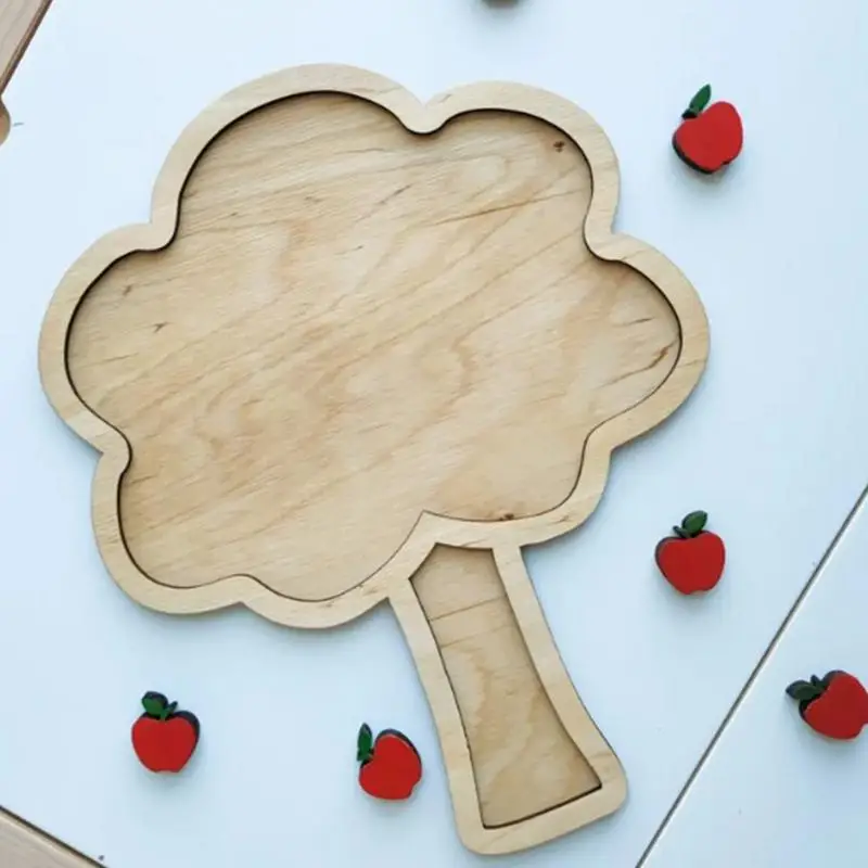 Bandeja sensorial Montessori de madera con patrón único, bandeja de clasificación preescolar, juguetes educativos, material didáctico, juguetes Divertidos para niños