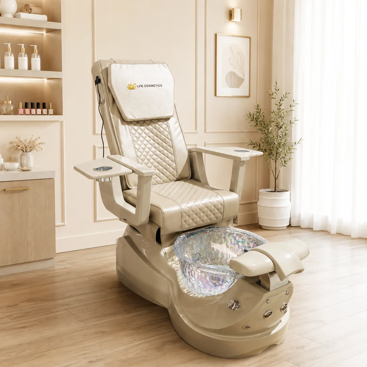 2026 Luxury Reclining Pedicure Chair Glass Foot Basin Spa Massage Foot Chair Beauty Nail Salon Manicure Pedicure Furniture