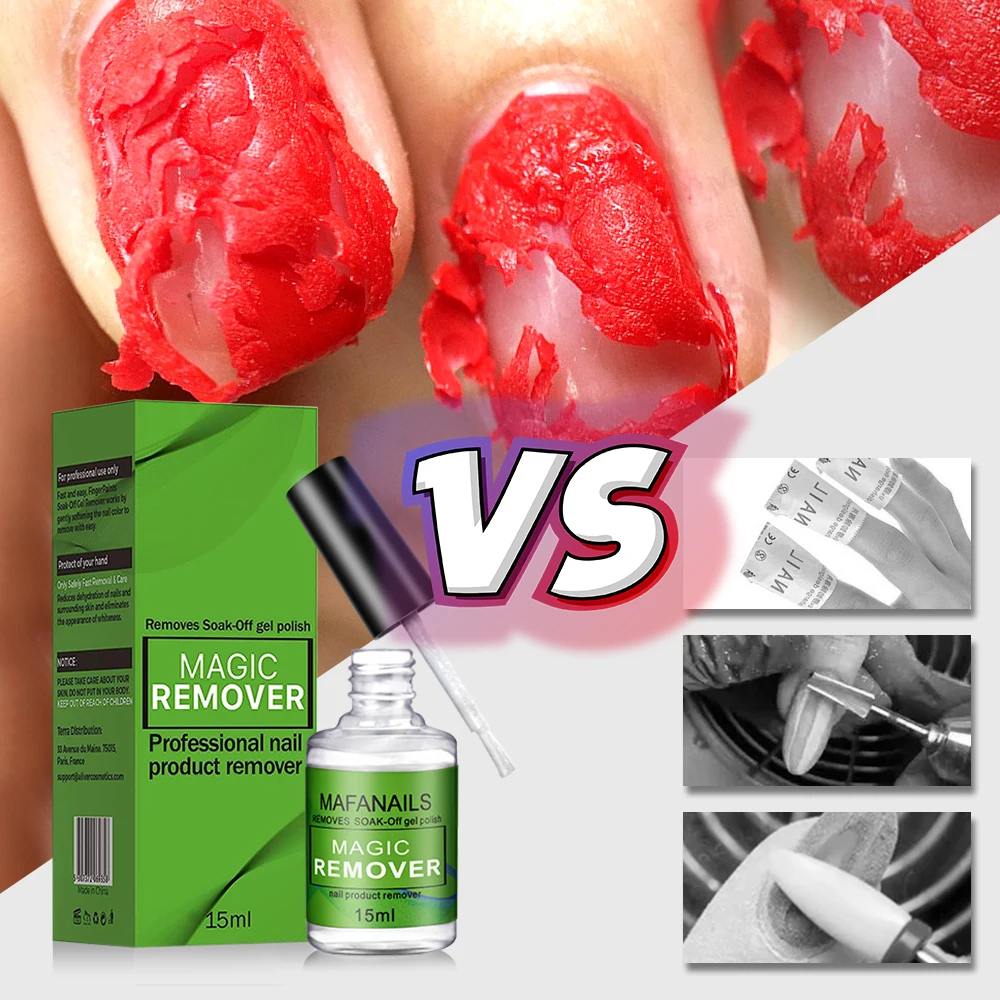 1 butelka/15ML magiczny zmywacz żelowy lakier do paznokci czyszczenia szybkiego zmywacza w ciągu 3-5 minut czysty UV odtłuszczający do Manicure